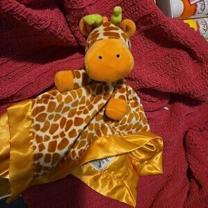 Nurture Giraffe Lovey Security Blanket Orange Green Stuffed Animal Baby Plush